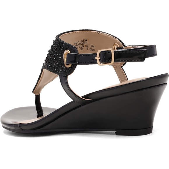 Dream Pairs Aditi black low heel sandals size 10 - Picture 3 of 15